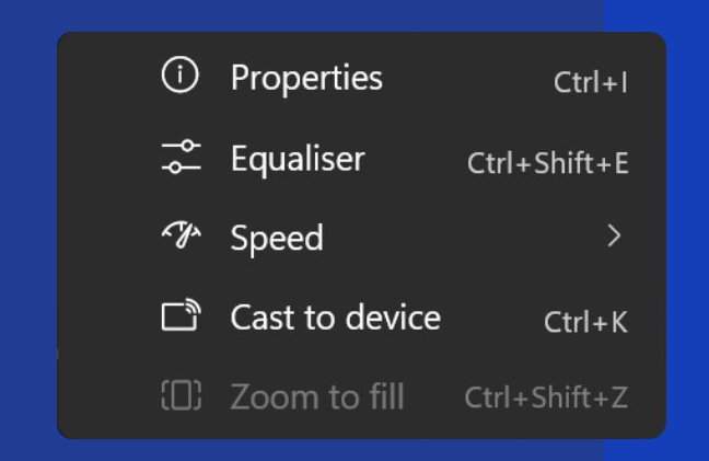 Windows 下一款名为 Zune 的播放器,其上下文菜单的实现